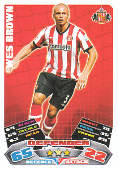 Wes Brown Sunderland 2011/12 Topps Match Attax #257